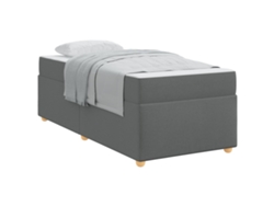 Maison Exclusive - Estructura De Cama Con Colchón Gris Oscuro 90 X 190 Cm Tela