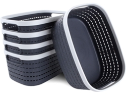 Cestas de almacenamiento versátiles, material resistente, asa cómoda, ideal para oficina, baño, cocina y armario.