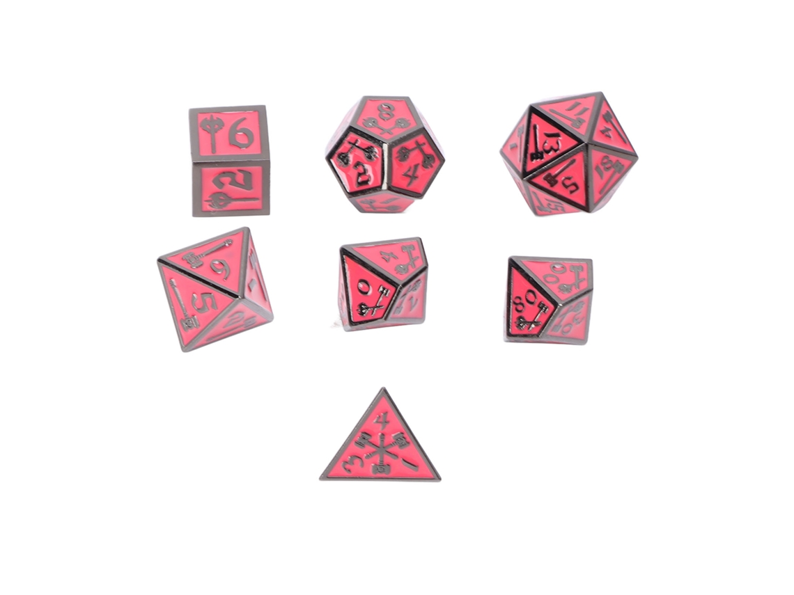 Juego De 7 Dados Poliédricos De Metal Con Números Claros Para Juegos De Mesa Tipo 2