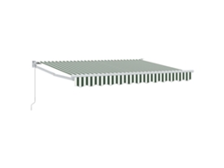 Toldo retráctil manual Vidaxl, verde y blanco, 3 x 2 m