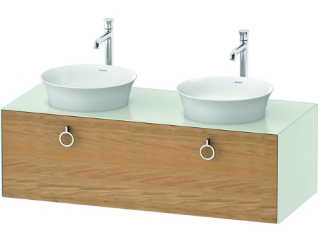 DURAVIT Tulip blanco, mueble de baño colgado en la pared, ancho 1300 x profundidad 550mm, con 1x extraíble, con tirador, WT4983B