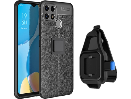 Funda Oppo A15 Rugged Leather con Soporte de Cintura Negro