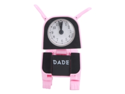Despertador infantil WalshLXQ con un adorable estampado de cachorros rosas, ideal para un escritorio.