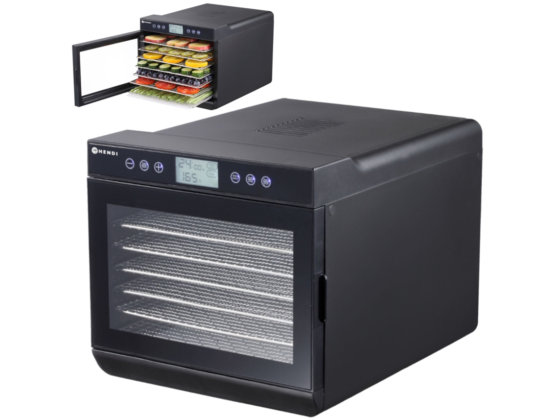 Suszarka para alimentos, verduras, frutas, setas, hierbas, pescado, 7 parrillas, 500 W, HENDI