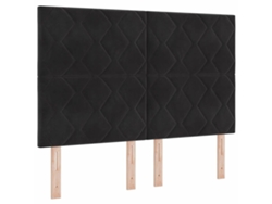 Maison Exclusive - Cabecero Led Negro 144 Cm Cuero Sintético