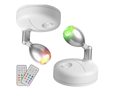 Foco LED inalámbrico, focos de batería para interiores, luces de arte RGB que cambian de color, atenuador de luz de imagen, luces de disco, lámpara...