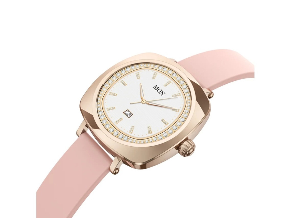 Smartwatch Amoeled 1.19 con monitor de salud femenina en oro rosa Bestvite