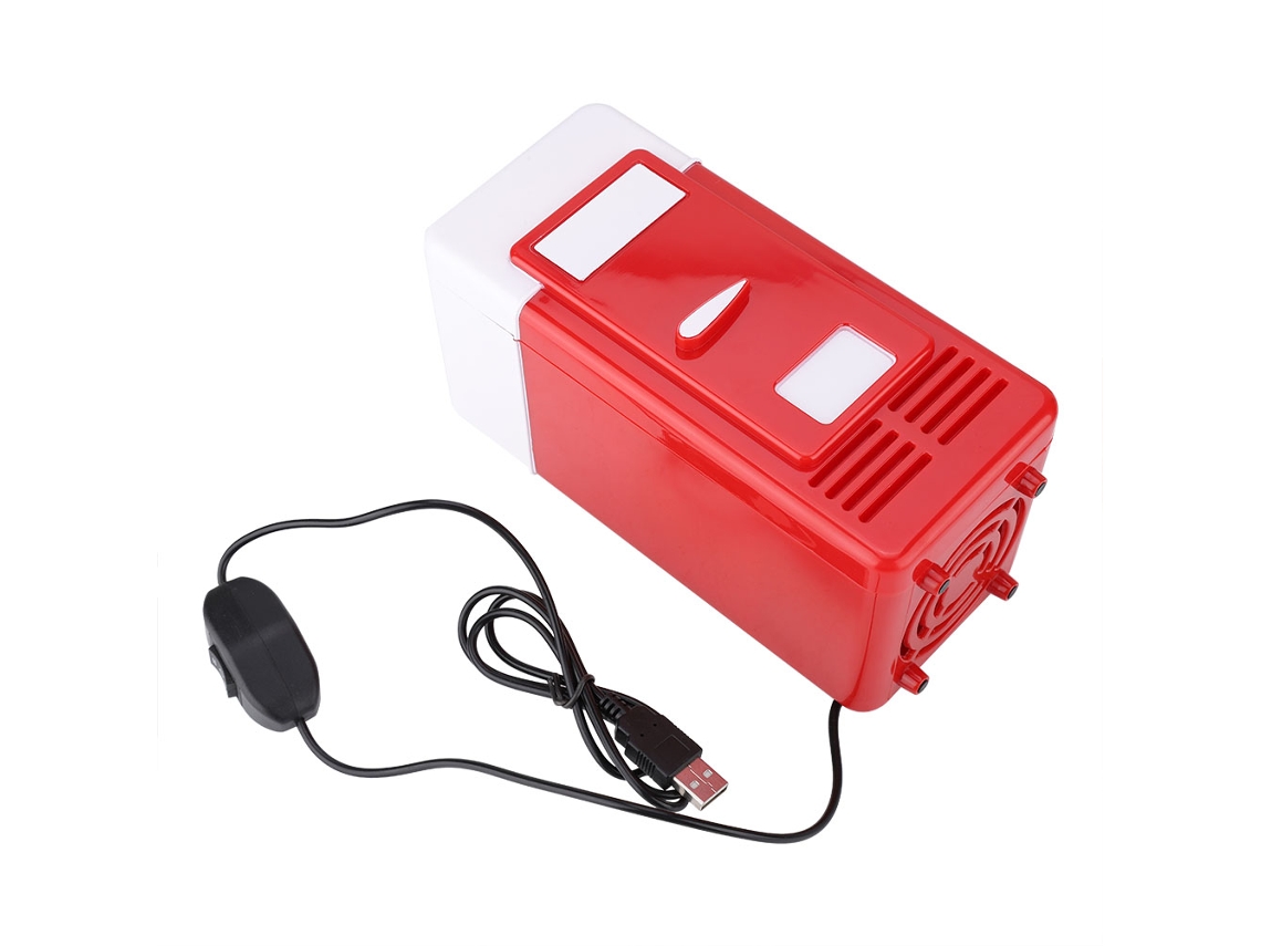 Mini Refrigerador Usb Para Pc Resfriador E Aquecedor De Bebidas Lata Vermelho
