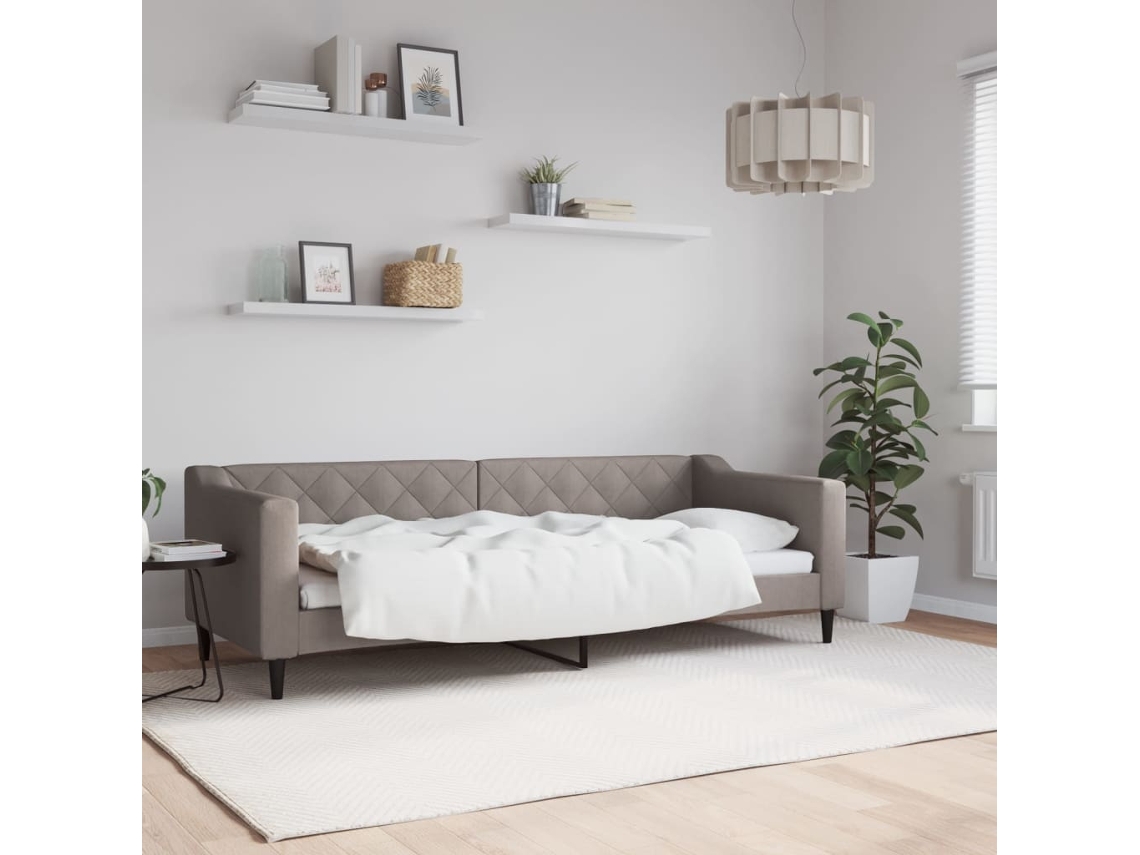 Sofá Cama Sin Colchón Tela Gris Taupe 80x200 Cm
