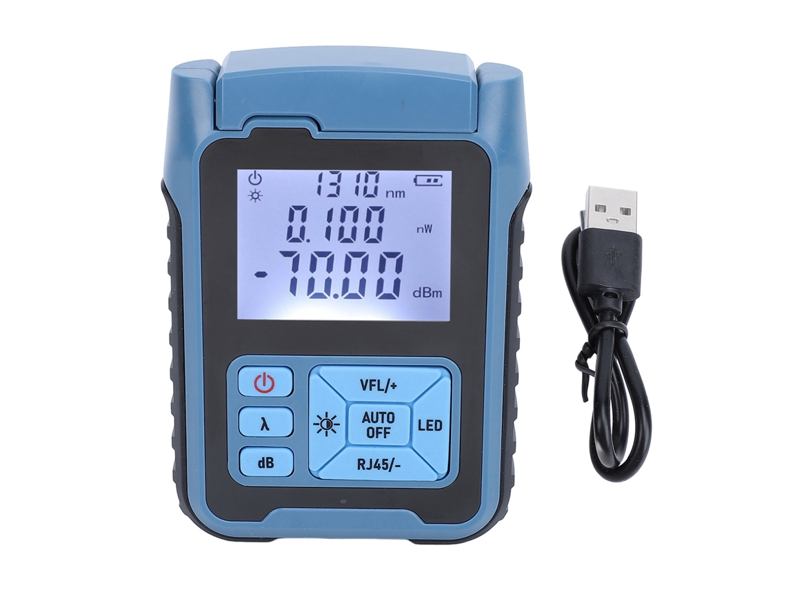 Medidor De Potencia De Fibra Óptica Portátil Y Recargable De 850-1650 Nm Con Comprobador Preciso.