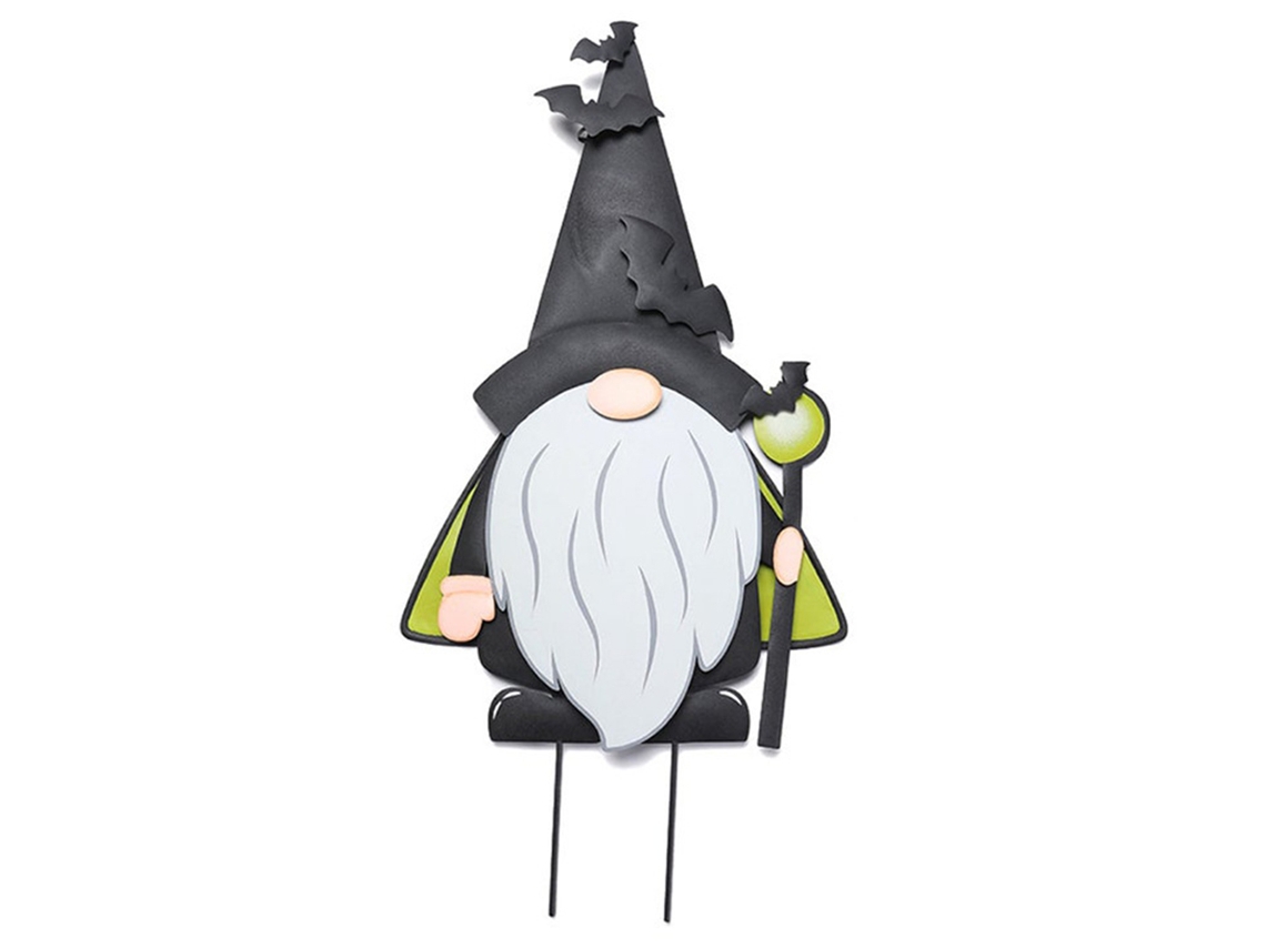 Decoraciones de gnomos metálicos de Halloween para exteriores
