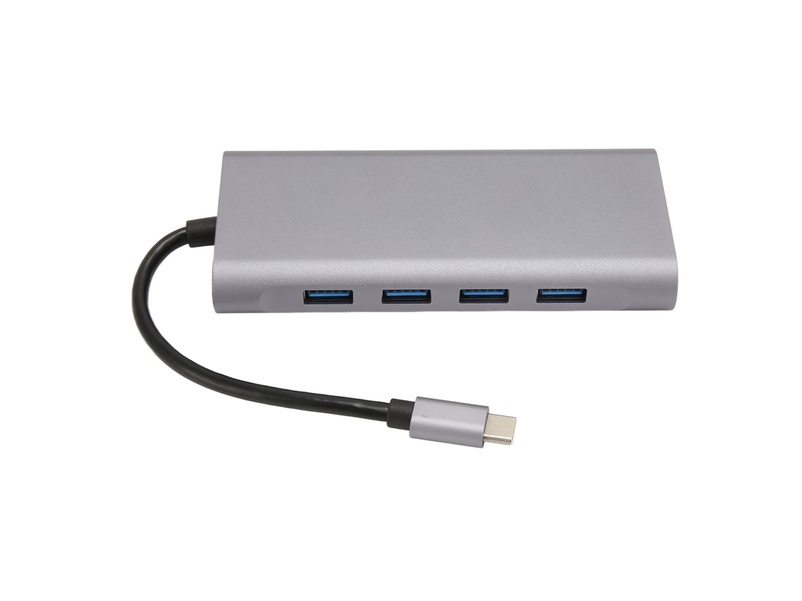 Adaptador multipuerto USB-C 11 en 1, 4 x USB 3.0, HD, 4K, VGA, RJ45, Ethernet, PD, estación de acoplamiento de audio de 3,5 mm, Chaberlu