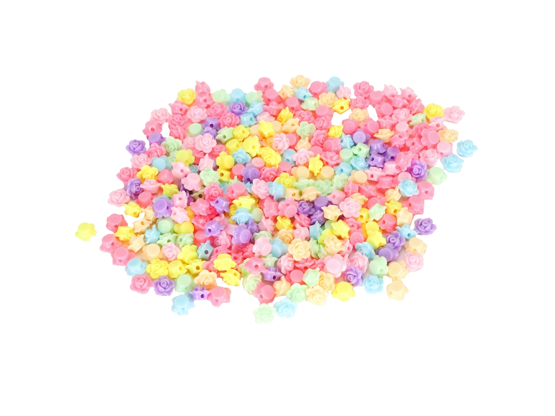300 Cuentas De Plástico Con Forma De Flor Para Manualidades, Fabricación De Joyas Y Joyería Infantil.