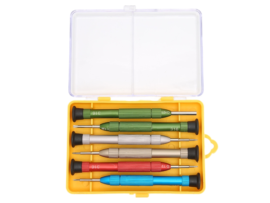 Kit De Destornilladores 6 En 1 De Metal Portátil Para Reparar Gafas, Lentes De Sol, Juguetes Y Relojes