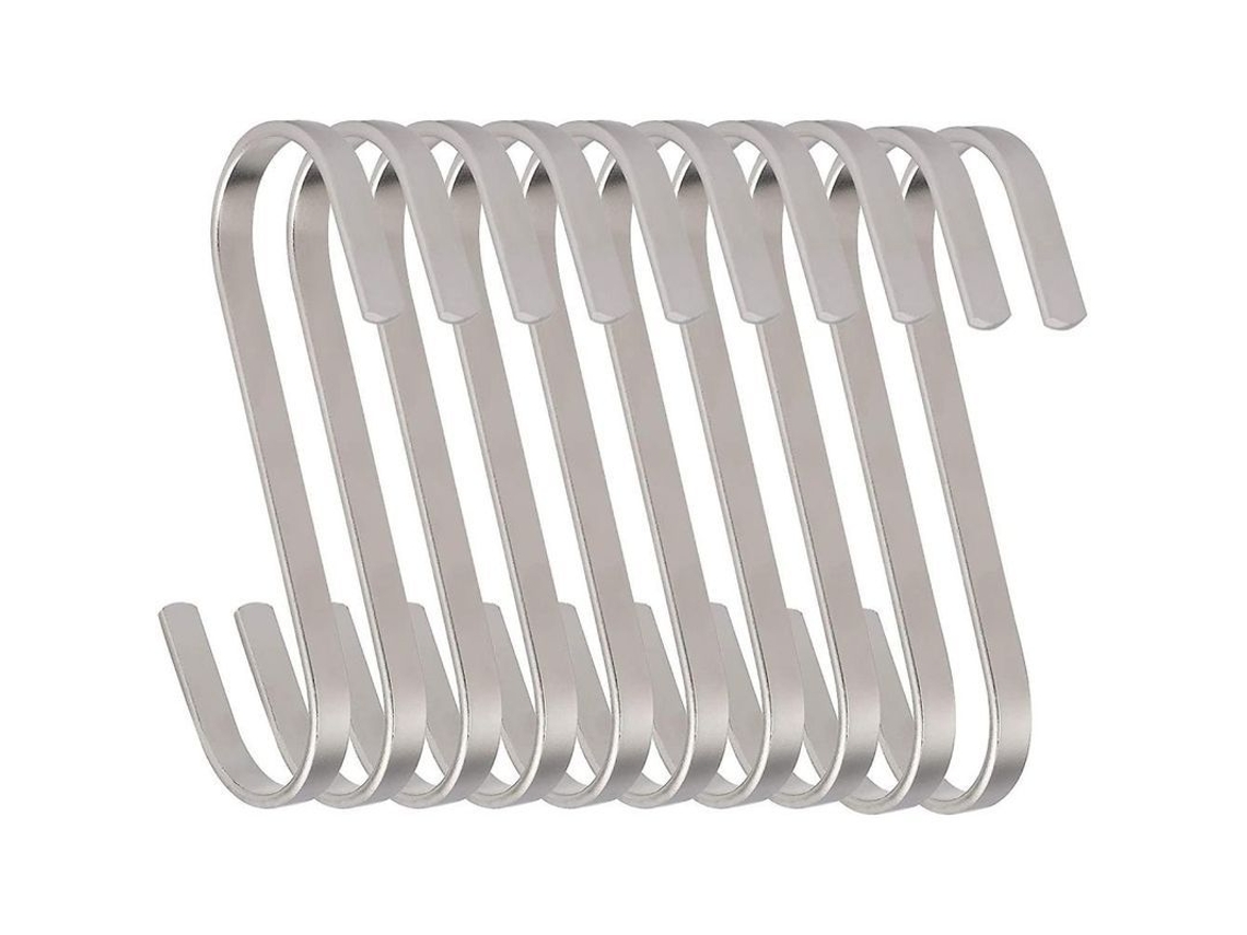 10 Ganchos S Planos Grandes De Acero Inoxidable 304, 10 Cm, Para Colgar En Cocina, Baño Y Exteriores