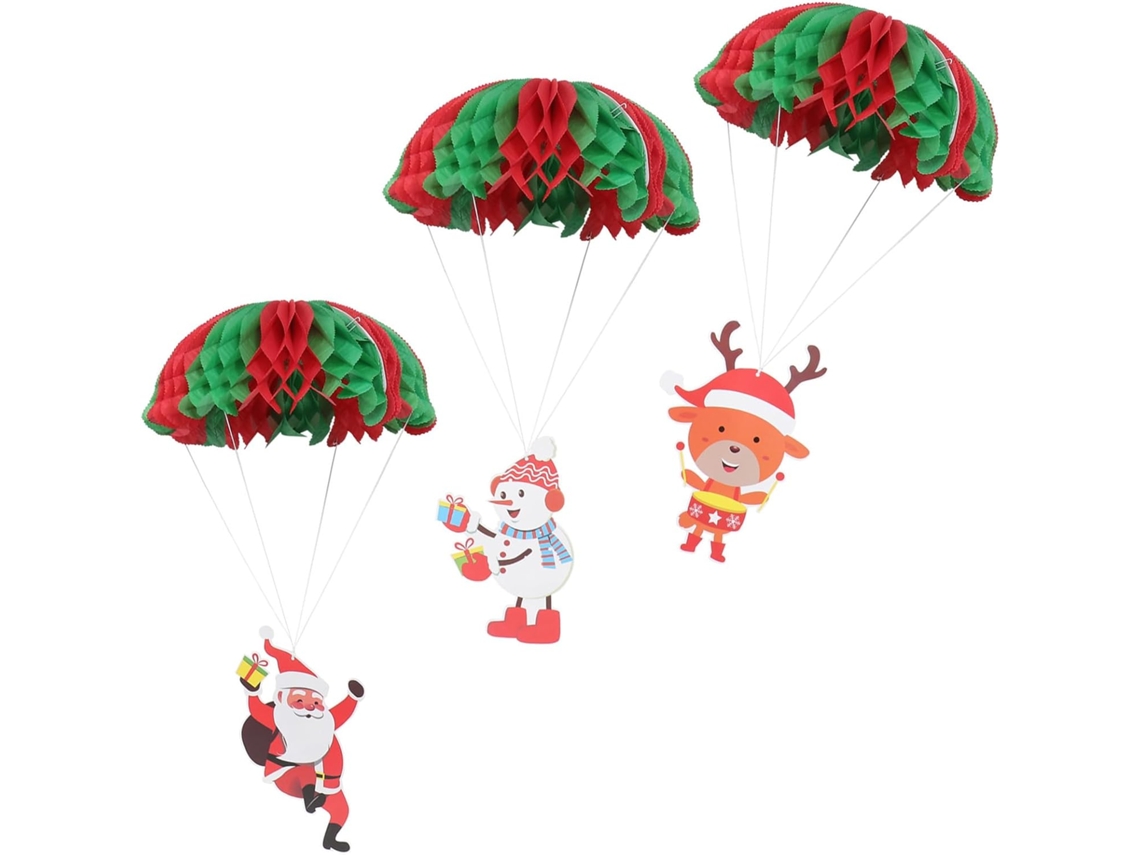 Juego de 3 adornos navideños, forma perfecta para colgar en puertas y paredes, diseño festivo y divertido de panal de abeja, GOKOCO
