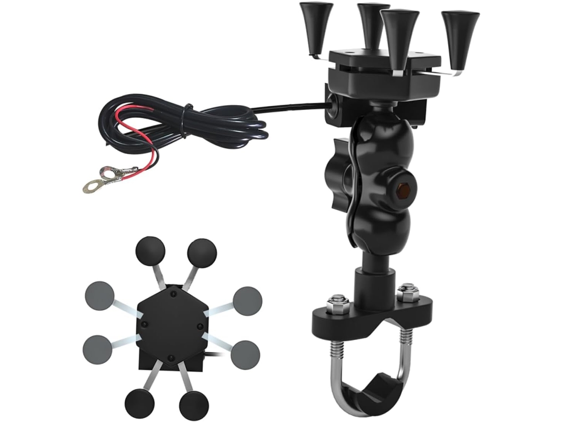 Soporte Para Teléfono De Motocicleta Eléctrica, Cargador De Teléfono A Prueba De Golpes Y Resistente Al Agua, Compatible Con