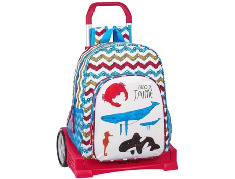 Mochila Trolley ALGO DE JAIME ADJ65068-00-U (Blanco - Poliéster - 42x33x14 cm)