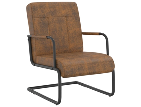Silla voladiza VIDAXL Marrón Tela (64.5x77x88.5 cm)