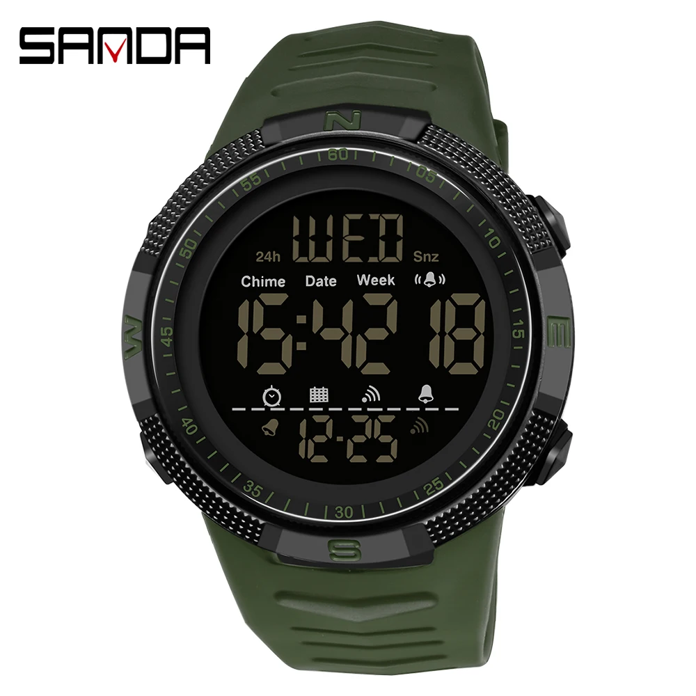 Reloj Deportivo Militar (verde), Reloj De Pulsera Digital De Moda Para Hombre, Resistente A Los Golpes.