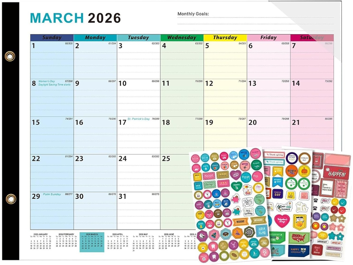 Calendario De Pared Borrable | Organizador Mensual De Enero 2026-junio 2027 Planificador De Horarios