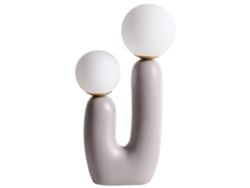 Lámpara de mesa Beliani Tulun en resina gris 16x16x40