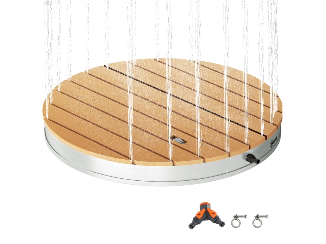 Ducha Redonda De Suelo Ø70,5 Cm Con Chorro Hasta 4 M Con Estructura De Aluminio Resistente A Los Rayos Uv
