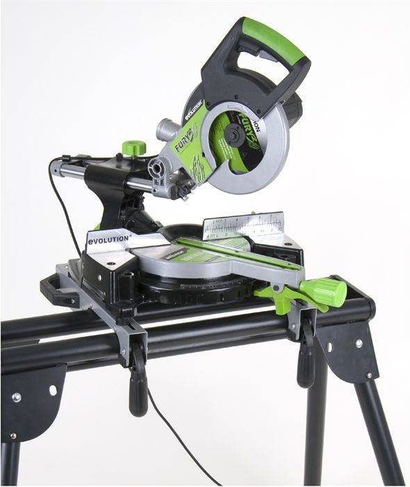 Evolution Power Tools 0050001 soporte de sierra ingletadora con extensiones 0 w v negro mesa trabajo