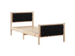 Maison Exclusive - Estructura De Cama Negro 90 X 190 Cm Madera De Pino Macizo