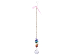 Lámpara de araña artesanal con colgante suspendido en forma de prisma de cristal arcoíris, perfecta para Navidad o para decorar una ventana.