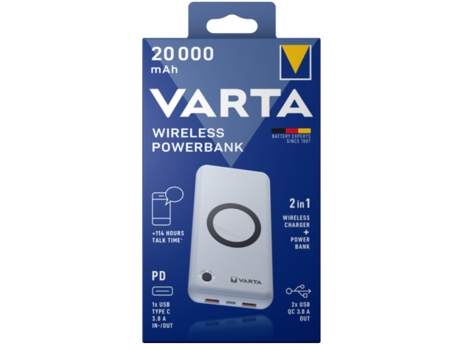 Power Bank Externa Polímero Litio Mah VARTA Blanco