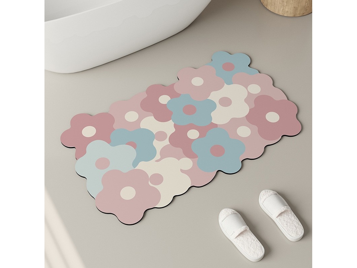 Alfombra de Baño LUUCOZK Antideslizantes Absorbentes Decoración Baño Secado Poliéster Azul (60x90cm)