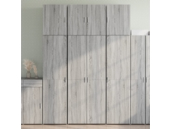 Aparador Alto | Mueble De Comedor | Buffet Alto Madera De Ingeniería Gris Sonoma 80x42,5x249 Cm Wsd16902