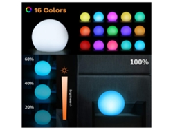 BISBISOUS Lámpara Led de Ambiente Luz de Bola Luz Flotante para Piscina con 8 Colores Regulables y lámpara de Noche 16Rgb Bolas Brillantes