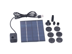 Fuente Solar De 2 W Con Panel Y Kit De Bomba De Agua Para Jardín, Estanque Y Decoración Exterior.
