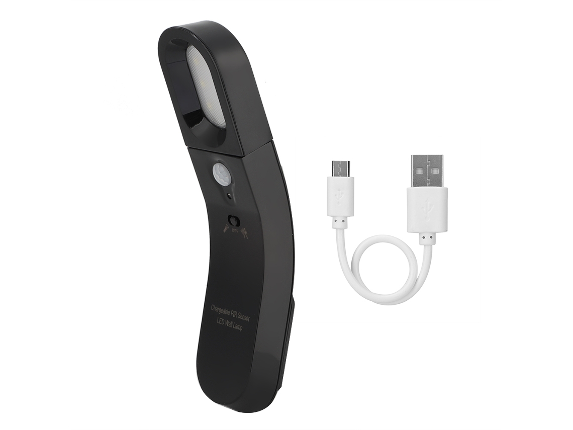 Bj-lâmpada Noturna Usb Led Com Indução De Corpo Humano Para Quarto, Armário E Banheiro, Casing Preto Luz Branca