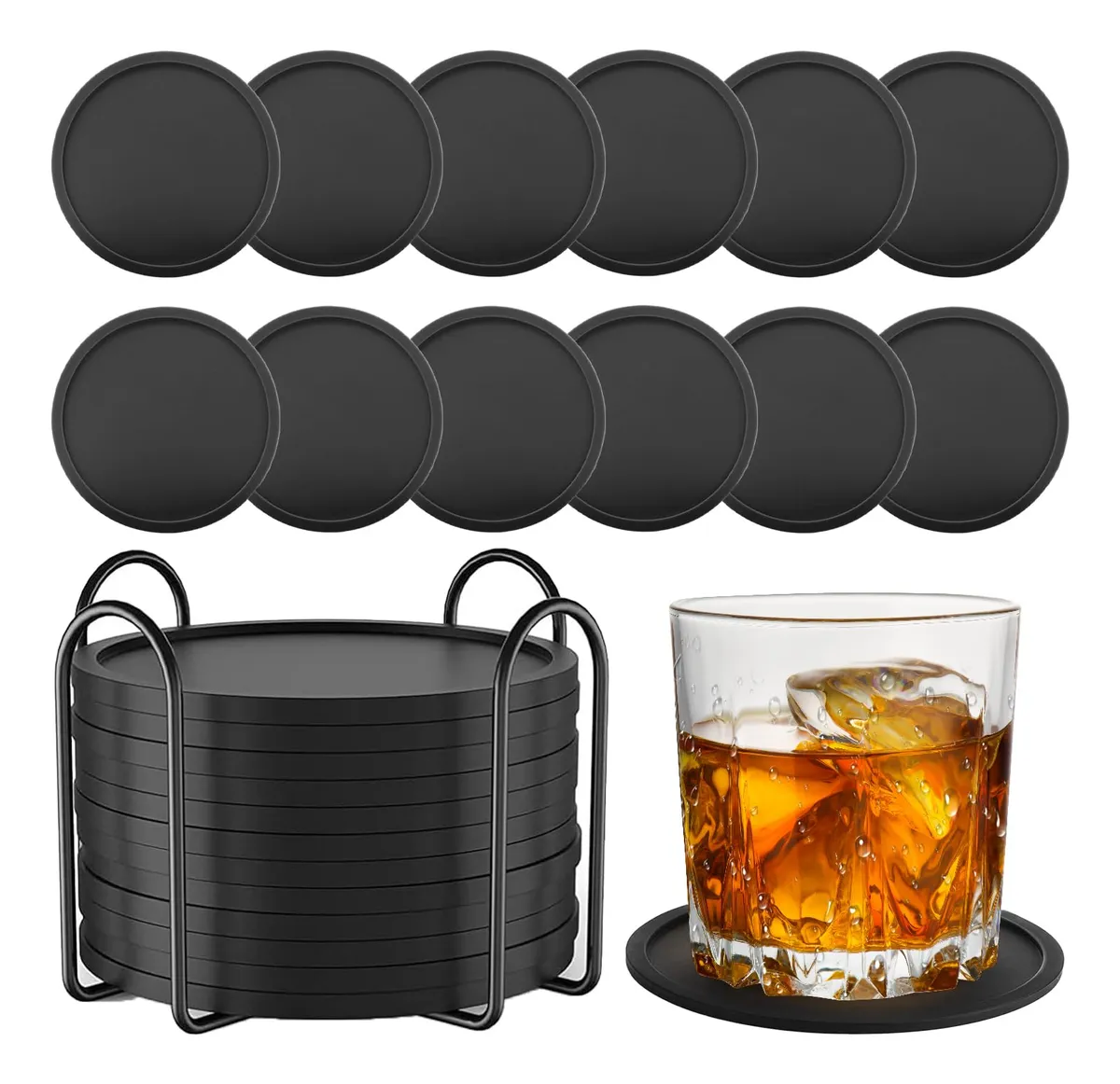 12 posavasos de silicona antideslizantes Comslowmoose para mesa