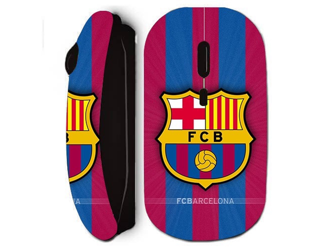 Ratón inalámbrico negro con el logotipo del FC Barcelona Maniacase