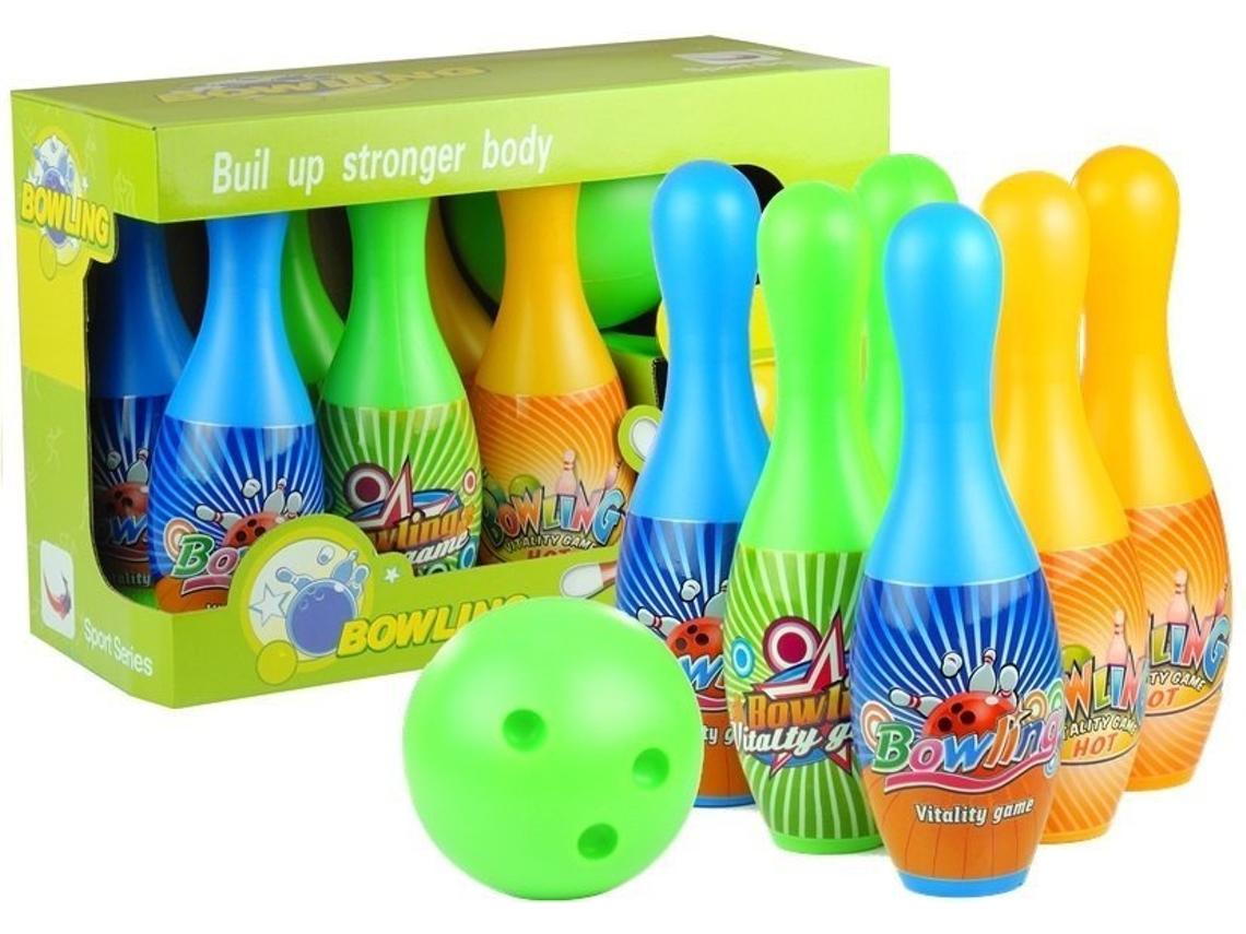 Juego de bolos con 6 bolos y bola de bolos, juego deportivo B.active