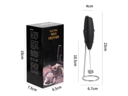 Espumador de leche eléctrico para café, con soporte, ideal para capuchino (negro) Cuich