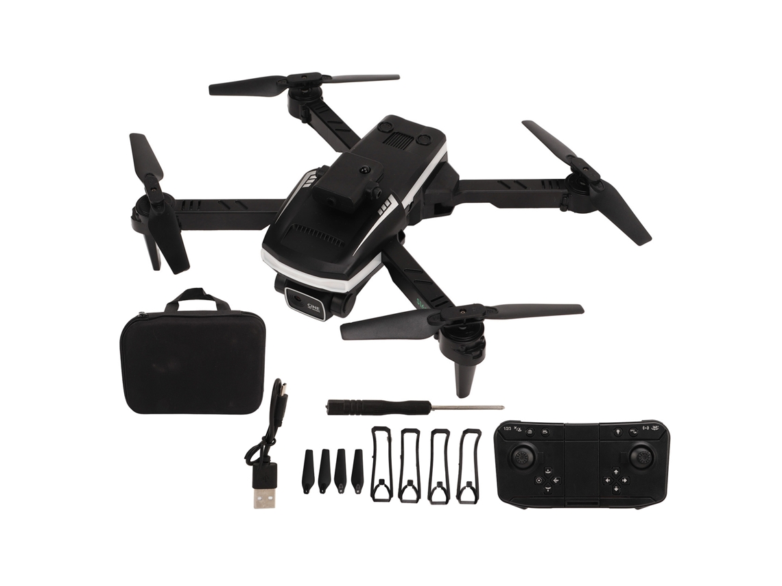 Dron Plegable Con Cámara 4k Wifi Luz Led 50x Zoom Despegue Automático Evitación Obstáculos Quadrirotor Rc Negro