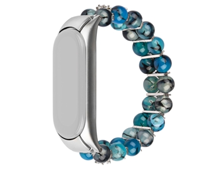 Correa metal + ágata cuentas de ágata para Xiaomi Mi Band 5/6 Dragon - azul