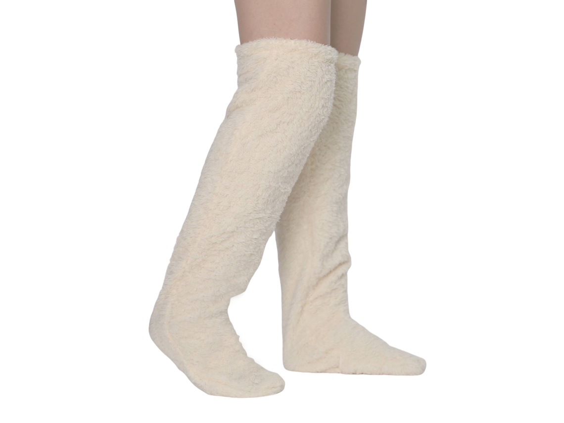 Calcetines Por Encima De La Rodilla, Calcetines Altos Cálidos De Invierno, Calentadores De Piernas Cálidos (beige) Cuich