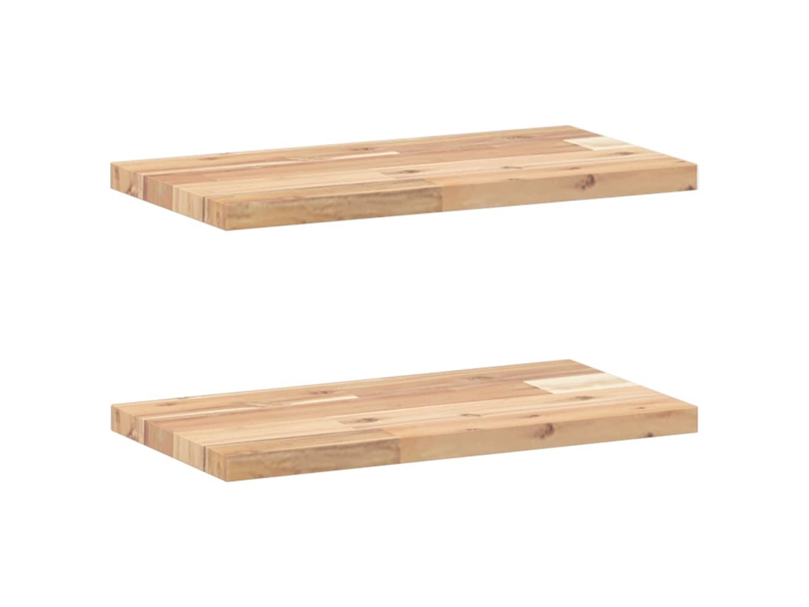 Conjunto 2 Estante Flotante VIDAXL Marrón Madera de acacia ( 40x20x2cm)