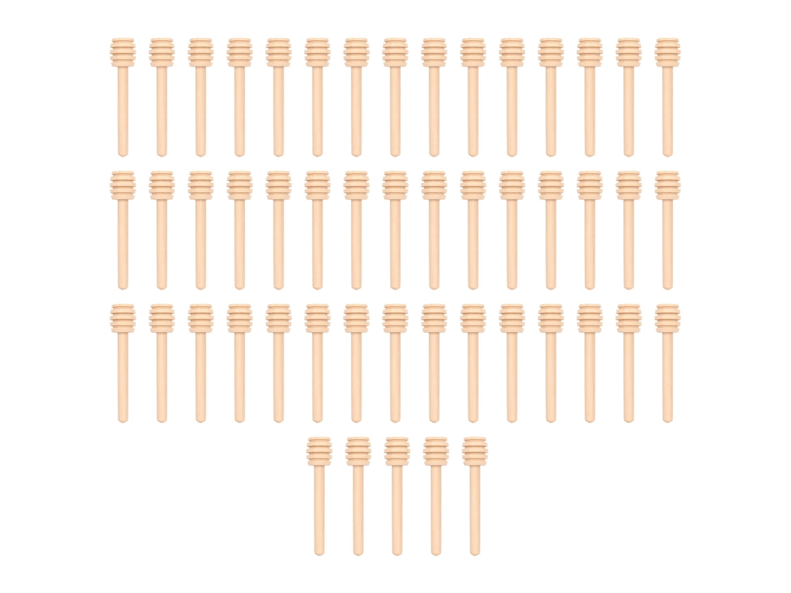 50 cucharas de madera para miel, mini mezcladoras y espátulas para tarros de miel y recuerdos de boda (sin marca)