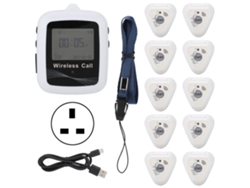 Sistema De Llamada Para Meseros Con Localizadores Inalámbricos Con 10 Localizadores Para Clientes Y Receptor De Reloj