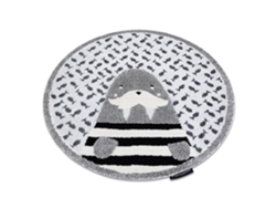 Alfombra Infantil Moderna Joy Circulo Walrus, Morsa Para Niños - Estructura Dos Niveles de Vellón Gris / Crema (circulo 160 cm)