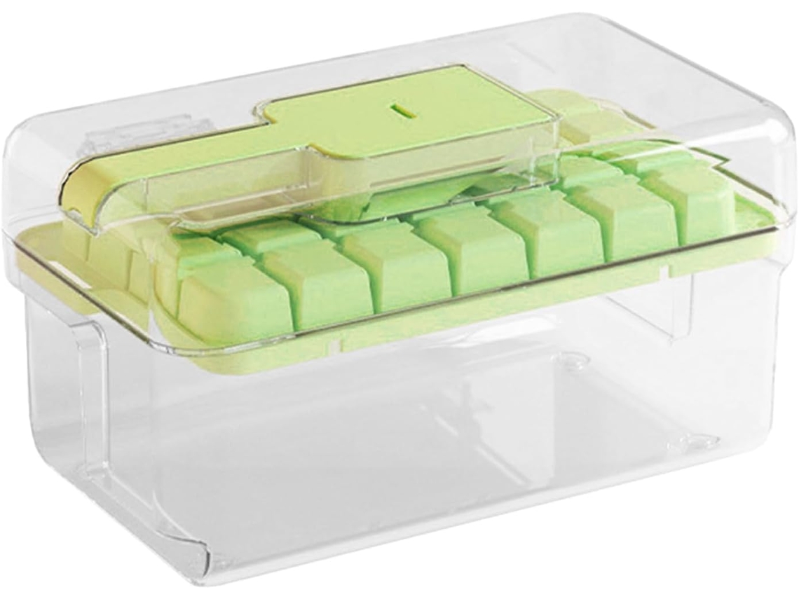 Bandeja Para Cubitos De Hielo Con Tapa | Papelera De Doble Capa | Utensilio De Cocina Para Cócteles, Té Y Café