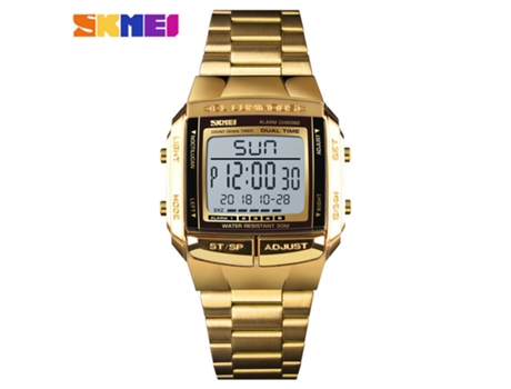 Reloj Digital para Hombre Relojes Deportivos con Alarma Relojes de Pulsera Cuadrados Impermeables-Dorado LUUCOZK