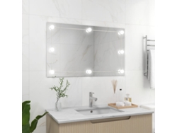 Espejo de Pared Sin Marco con Luces Led Cristal Rectangular